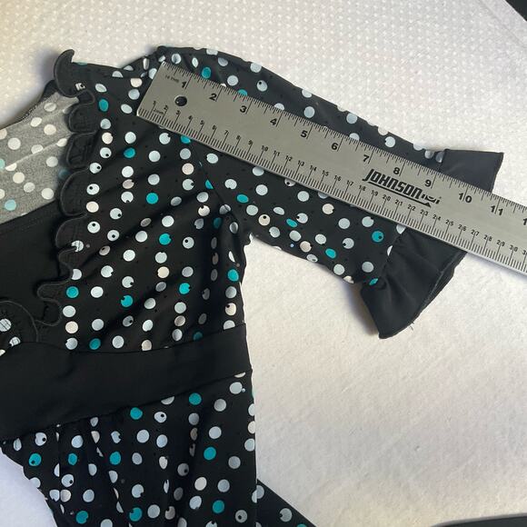 Tempted Kids 3/4 Sleeve Blouse for Girls, size L, Black & Blue, Shinning Sequins - Picture 6 of 9